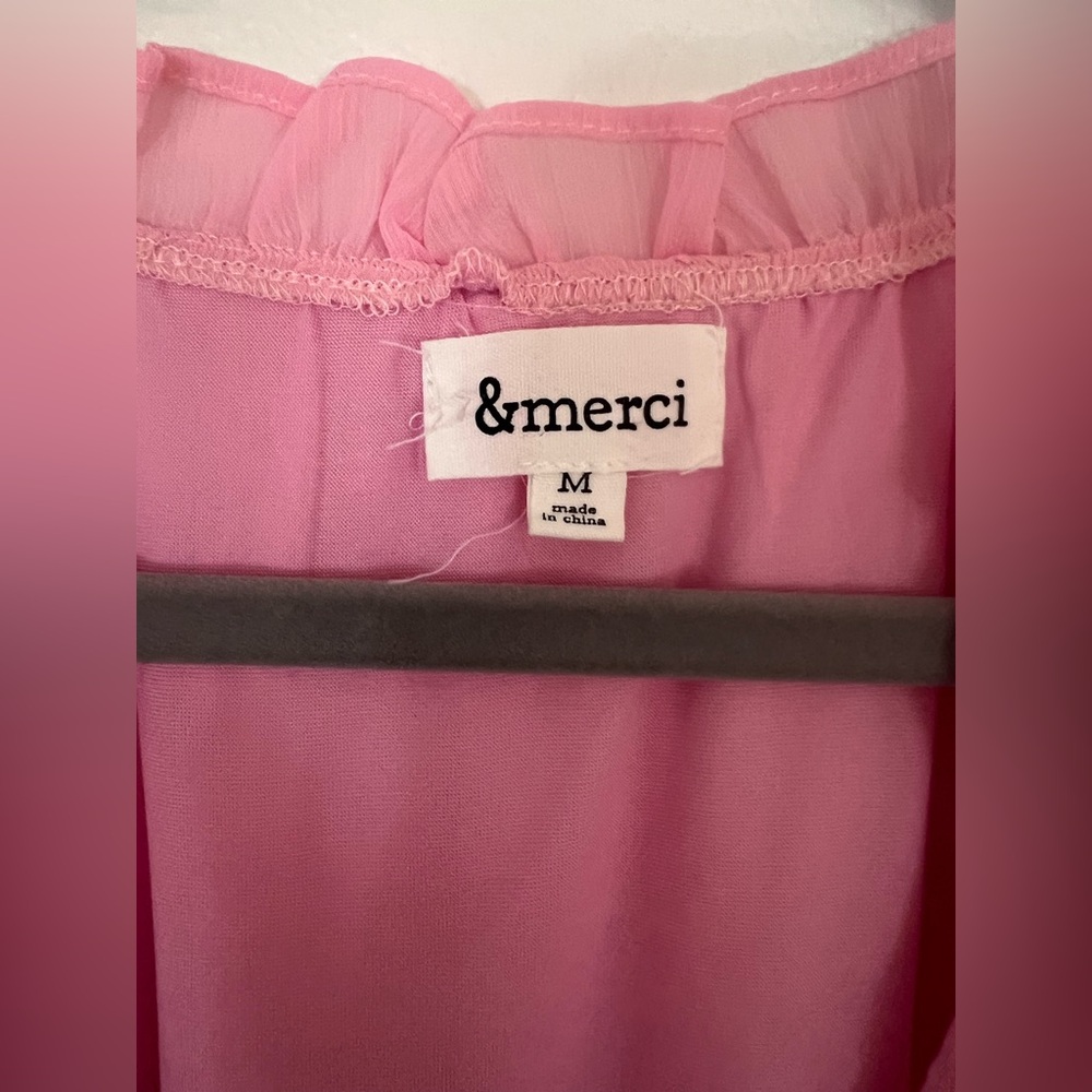 Pink Sheer Ruffle Dress - Picture 3 of 5